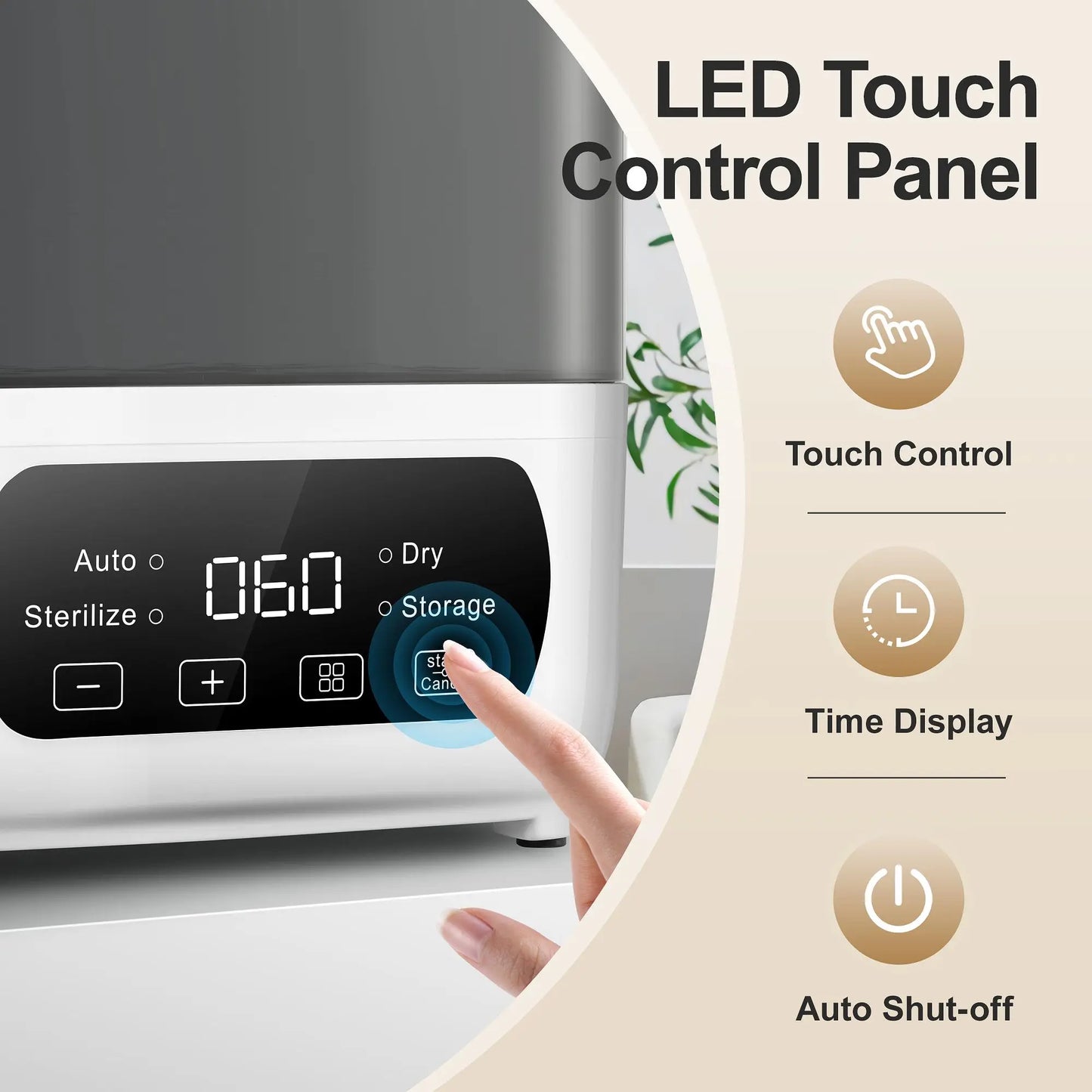 4-in-1 Baby Bottle Sterilizer & Dryer – Steam & LED Control