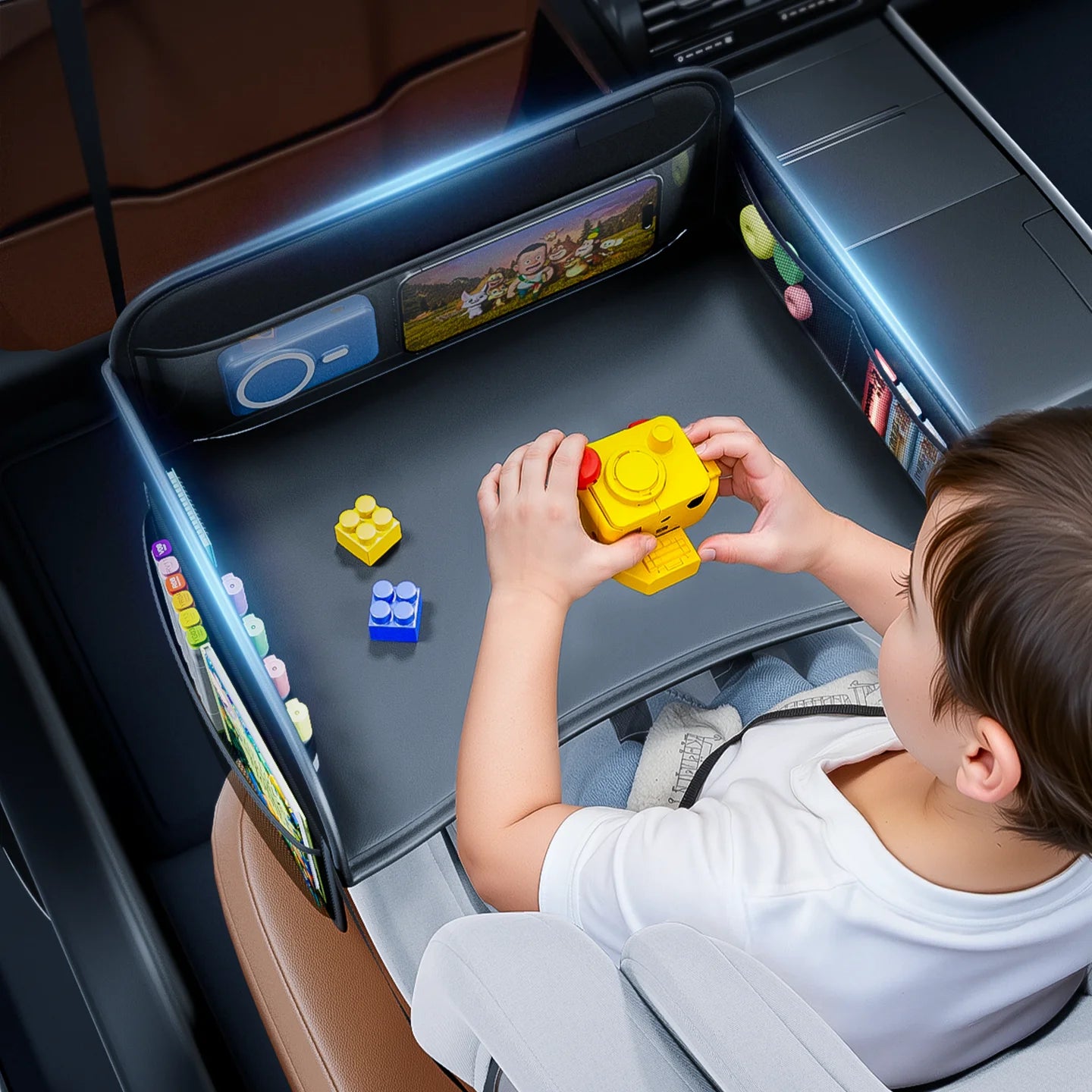 Kids Leather Backseat Travel Tray