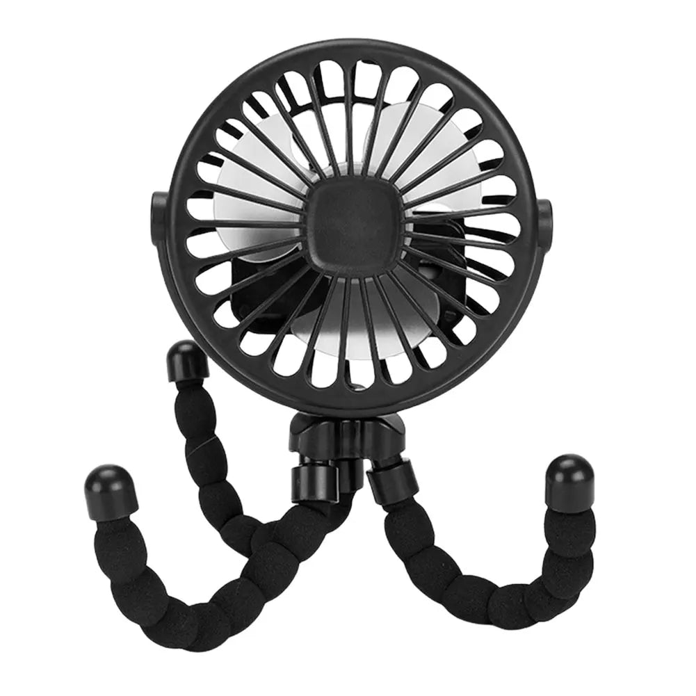 Portable Baby Stroller Fan with Flexible Tripod & USB Rechargeable Battery
