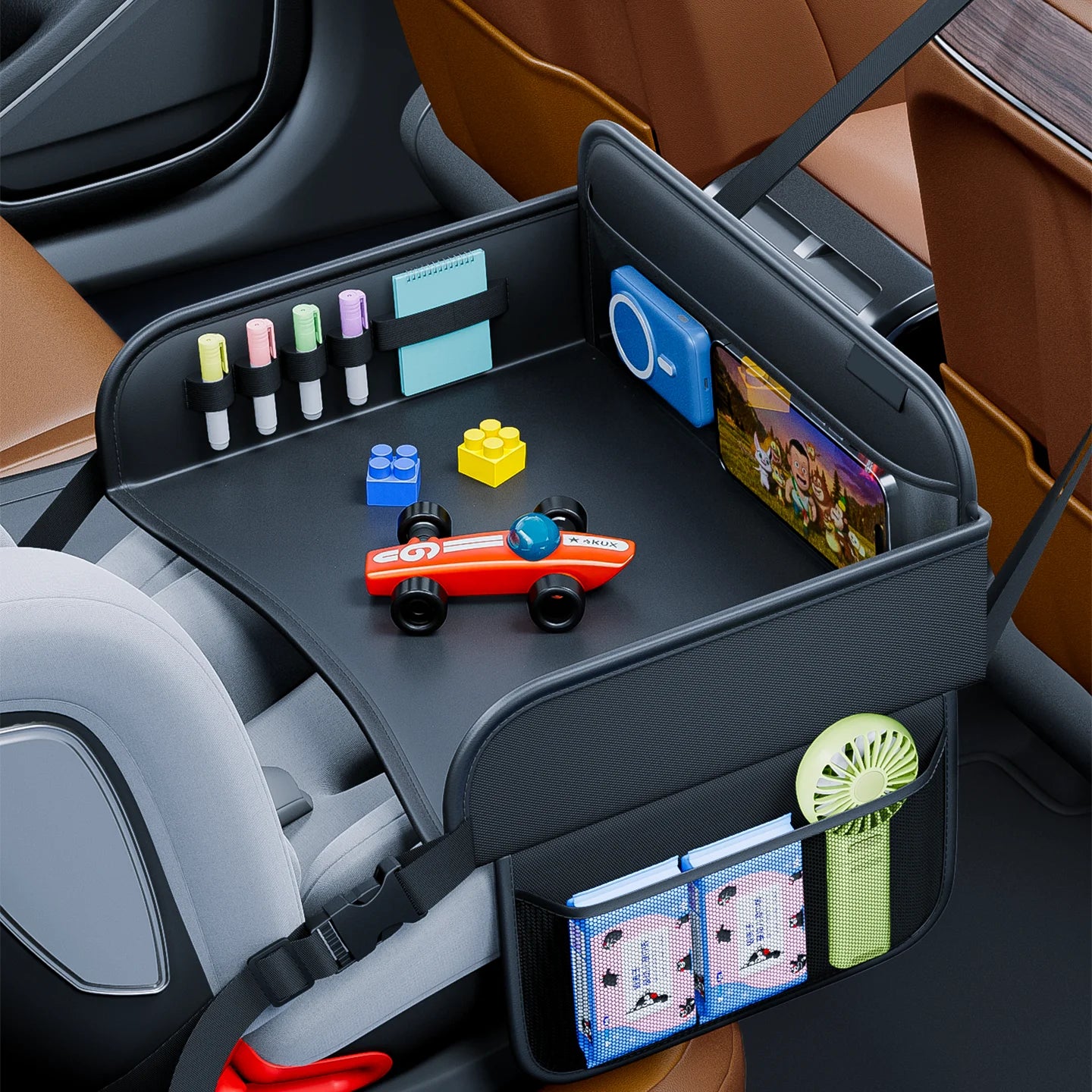Kids Leather Backseat Travel Tray