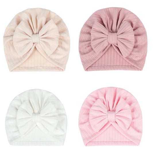 Cute Baby Bow Hat – Soft Turban Beanie for Newborns & Infants