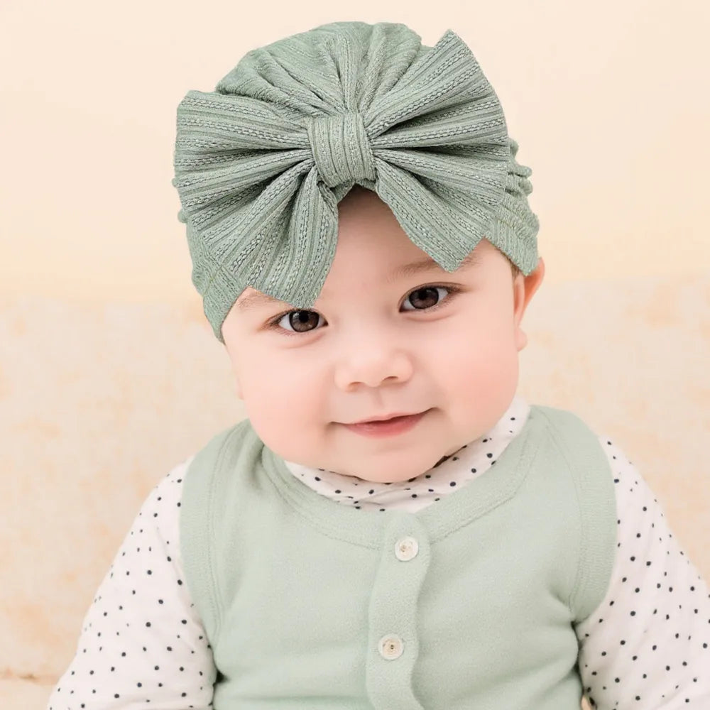 Cute Baby Bow Hat – Soft Turban Beanie for Newborns & Infants