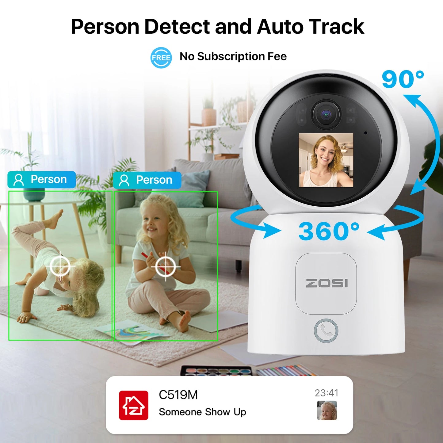4MP Smart Baby Monitor Camera – Auto Tracking, WiFi, Video Call, Indoor HD
