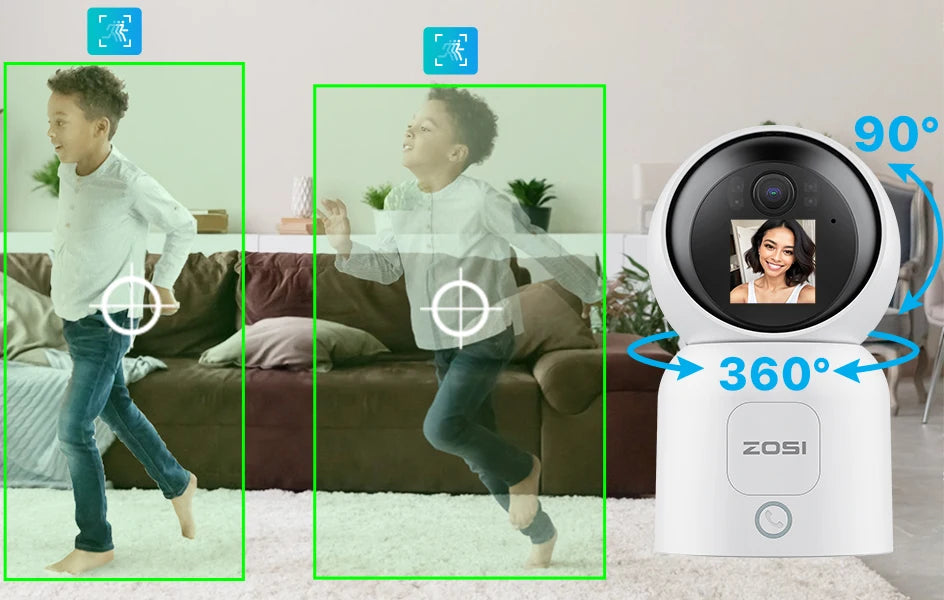 4MP Smart Baby Monitor Camera – Auto Tracking, WiFi, Video Call, Indoor HD