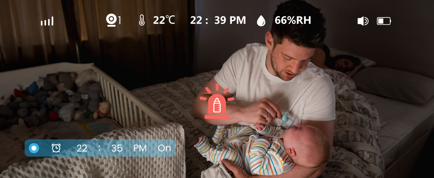 ieGeek 1080P PTZ Baby Monitor with 2 Cameras, 4.3” Screen & App Control