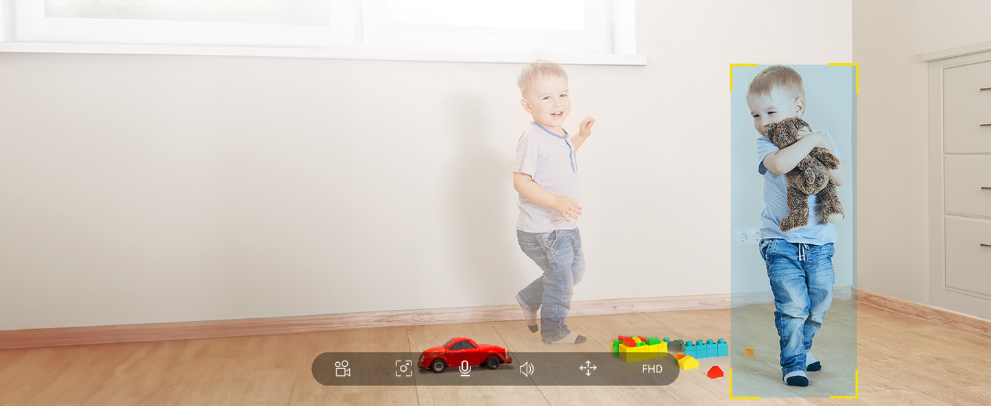 ieGeek 1080P PTZ Baby Monitor with 2 Cameras, 4.3” Screen & App Control